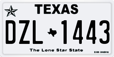 TX license plate DZL1443