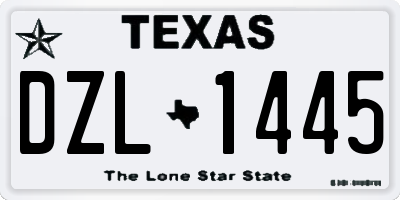 TX license plate DZL1445