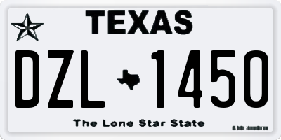 TX license plate DZL1450