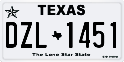 TX license plate DZL1451
