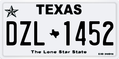 TX license plate DZL1452