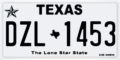 TX license plate DZL1453