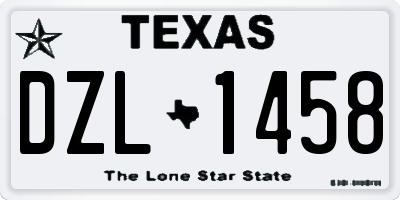 TX license plate DZL1458