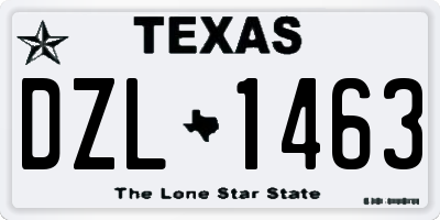 TX license plate DZL1463