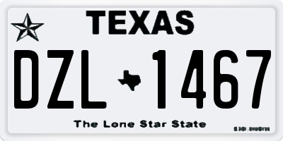 TX license plate DZL1467