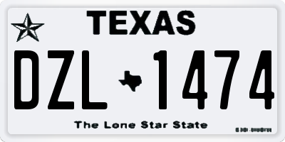 TX license plate DZL1474