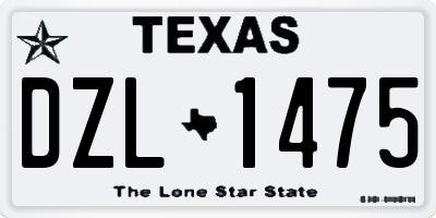 TX license plate DZL1475
