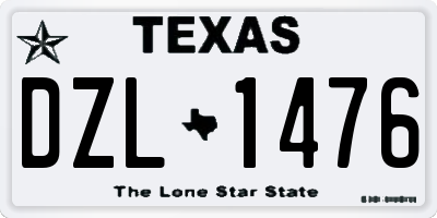TX license plate DZL1476