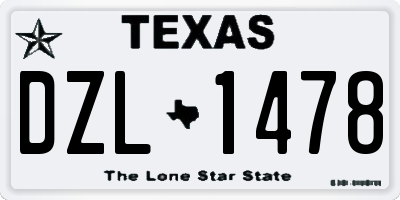 TX license plate DZL1478