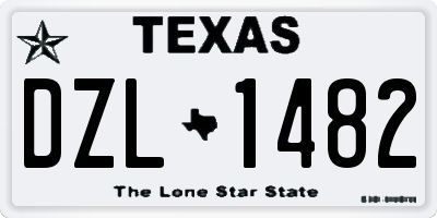 TX license plate DZL1482