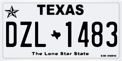 TX license plate DZL1483