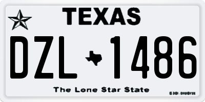 TX license plate DZL1486