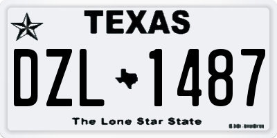 TX license plate DZL1487