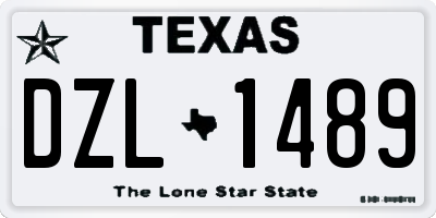 TX license plate DZL1489