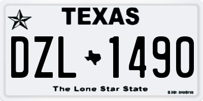 TX license plate DZL1490