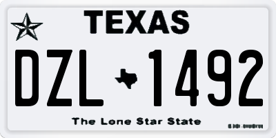 TX license plate DZL1492