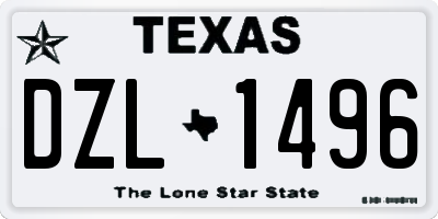 TX license plate DZL1496
