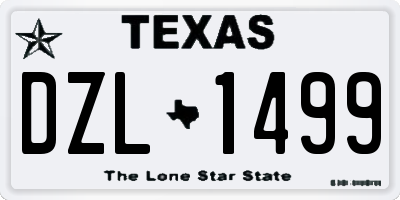TX license plate DZL1499