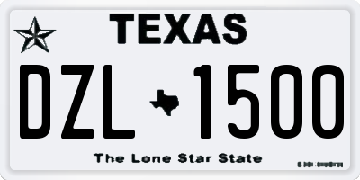 TX license plate DZL1500
