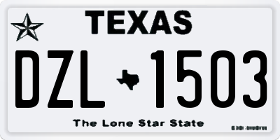 TX license plate DZL1503