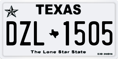 TX license plate DZL1505