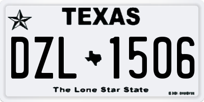 TX license plate DZL1506