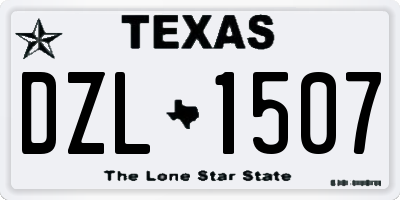 TX license plate DZL1507