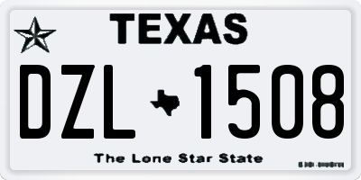 TX license plate DZL1508