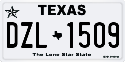 TX license plate DZL1509