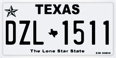 TX license plate DZL1511