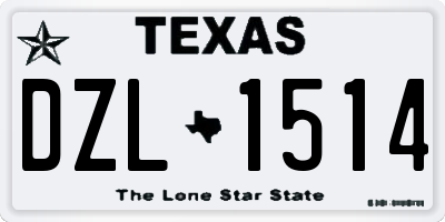 TX license plate DZL1514