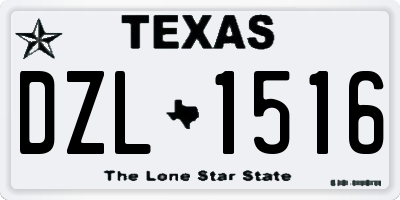 TX license plate DZL1516