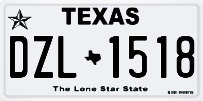 TX license plate DZL1518