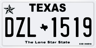 TX license plate DZL1519