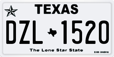 TX license plate DZL1520