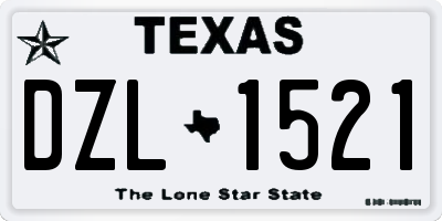 TX license plate DZL1521