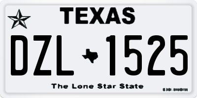 TX license plate DZL1525