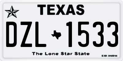 TX license plate DZL1533