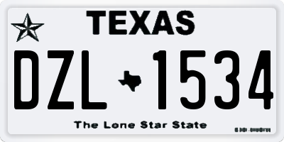 TX license plate DZL1534