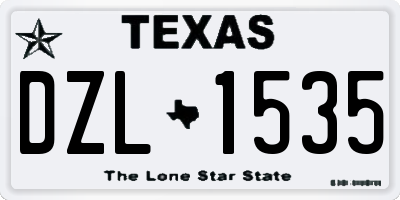 TX license plate DZL1535