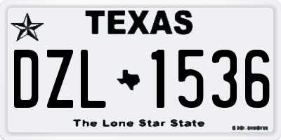 TX license plate DZL1536