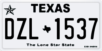 TX license plate DZL1537