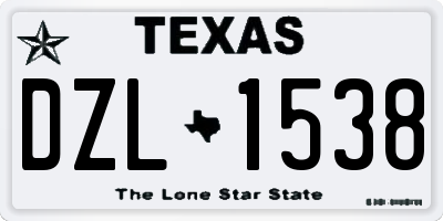 TX license plate DZL1538