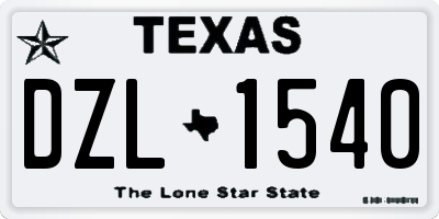 TX license plate DZL1540