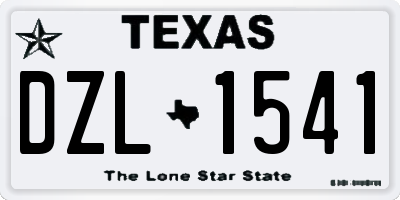 TX license plate DZL1541