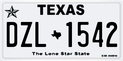 TX license plate DZL1542