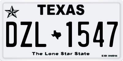 TX license plate DZL1547