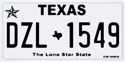TX license plate DZL1549