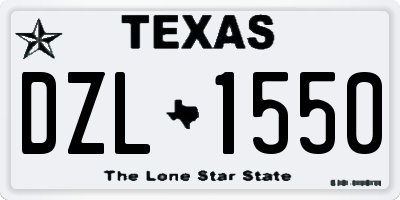 TX license plate DZL1550