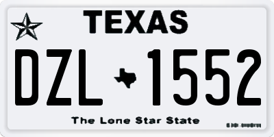 TX license plate DZL1552